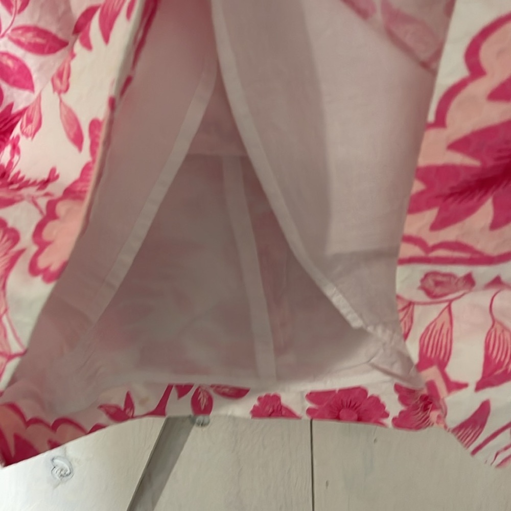 SOUTHERN TIDE strapless pink white dress pockets size 6 small floral rush - Picture 3 of 9